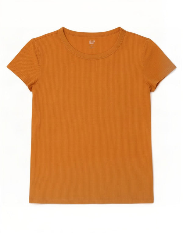 Gap T-shirt da donna Top UK 10 Small Arancione in cotone