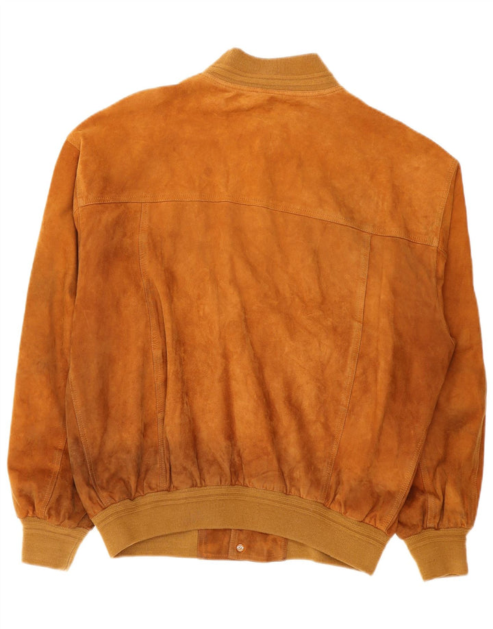 Giacca vintage in pelle scamosciata da uomo IT 54 2XL in pelle marrone