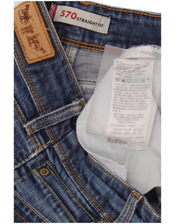 Jeans dritti Levi's 570 da donna W28 L28 cotone blu