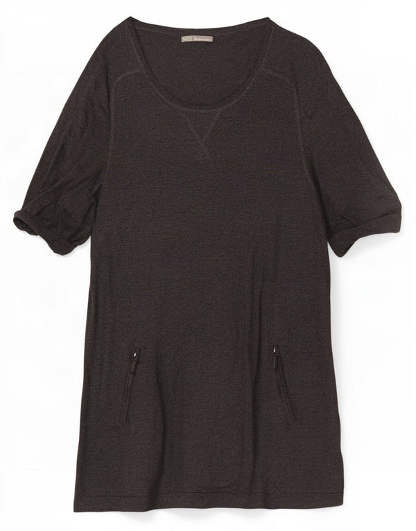 Abito maglione a maniche corte da donna Marks & Spencer UK 16 Large in viscosa grigia