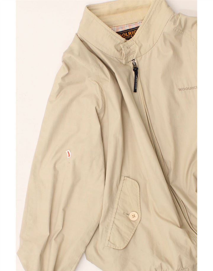 WOOLRICH Mens Bomber Jacket UK 42 XL Beige Cotton Modern Vintage Woolrich and Second-Hand Woolrich from Messina Hembry 