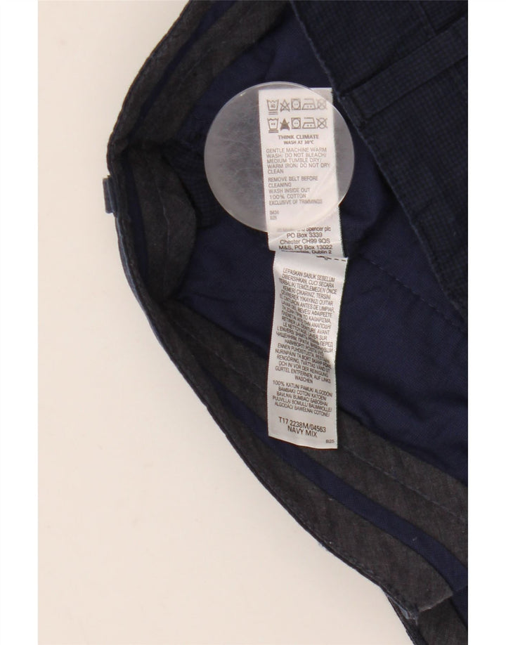 Pantaloncini chino da uomo Marks & Spencer W38 XL cotone blu navy