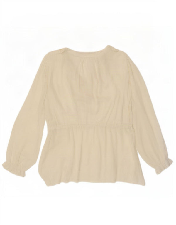 Camicetta a maniche lunghe da donna Zara UK 10 Small Poliestere bianco sporco