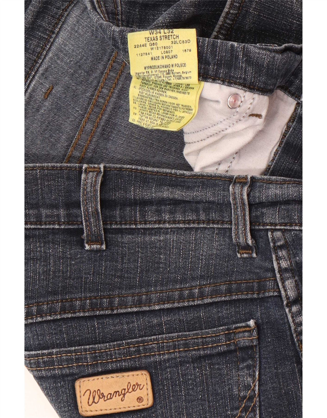 Jeans dritti elasticizzati Texas da uomo Wrangler W34 L32 cotone blu