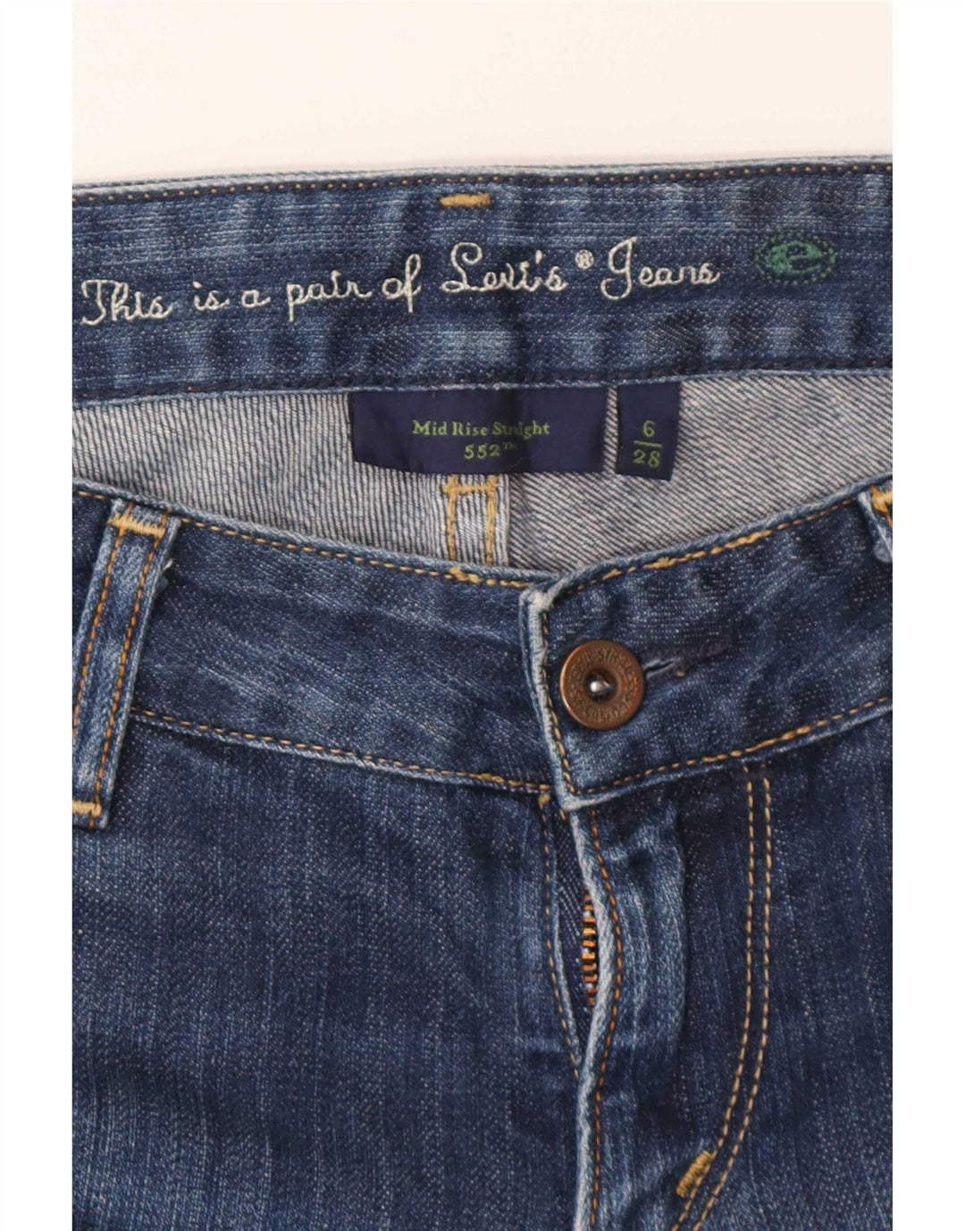Levi's Donna 552 Jeans dritti a vita media US 6 Medio W28 L30 Cotone blu