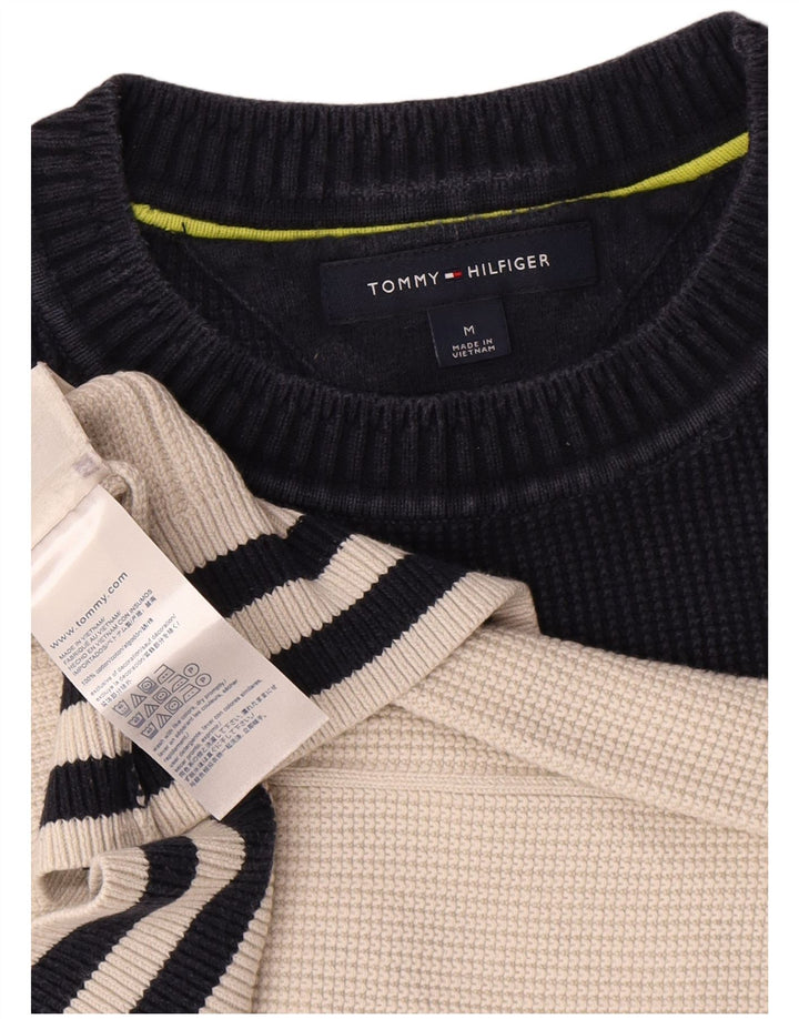 Maglione maglione girocollo da uomo Tommy Hilfiger color block medio bianco sporco