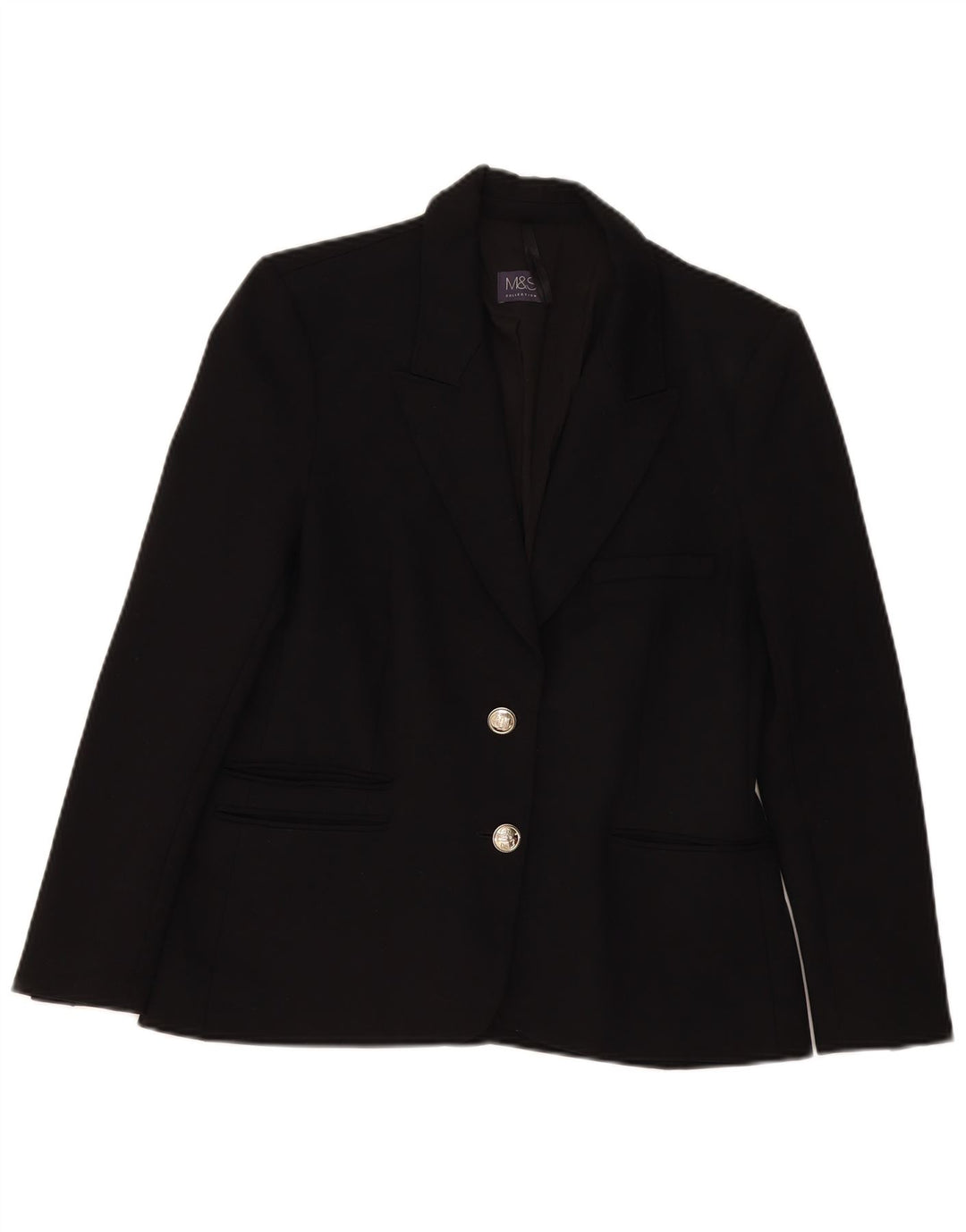 Giacca blazer a 2 bottoni Marks & Spencer da donna UK 12 viscosa nera media
