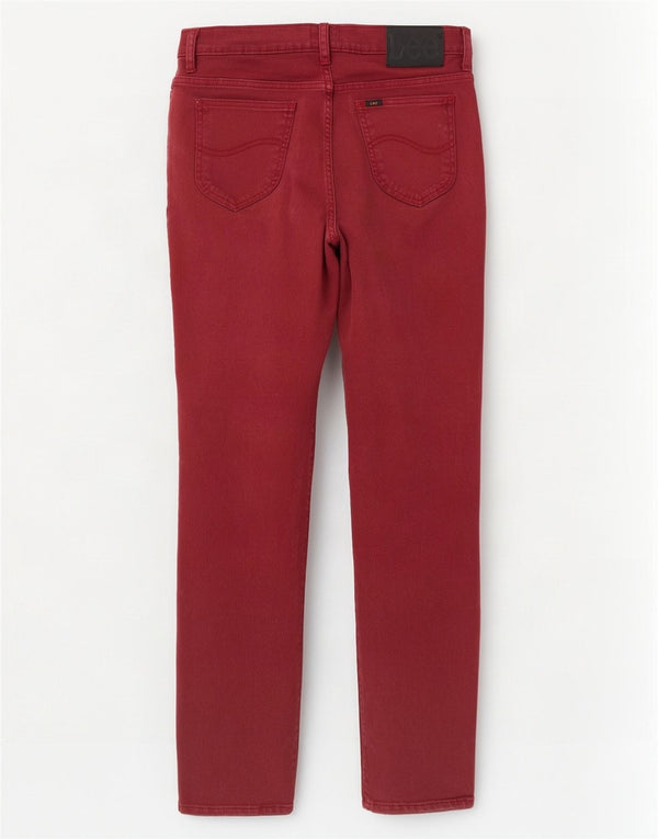 Jeans slim dritti da uomo Lee Rider W31 L32 in cotone bordeaux
