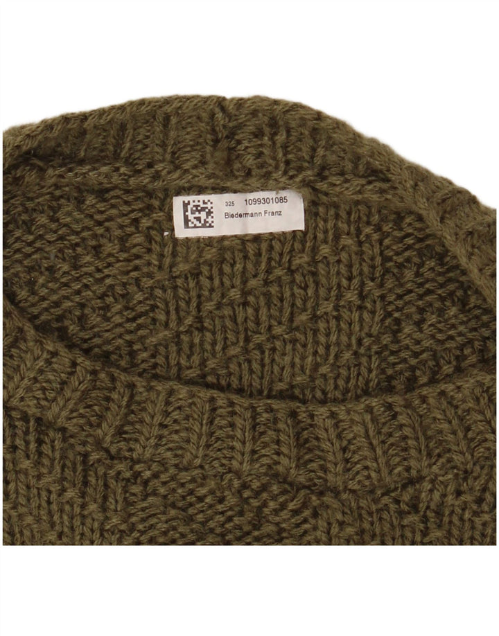 Maglione maglione girocollo oversize da donna VINTAGE UK 18 XL Cachi