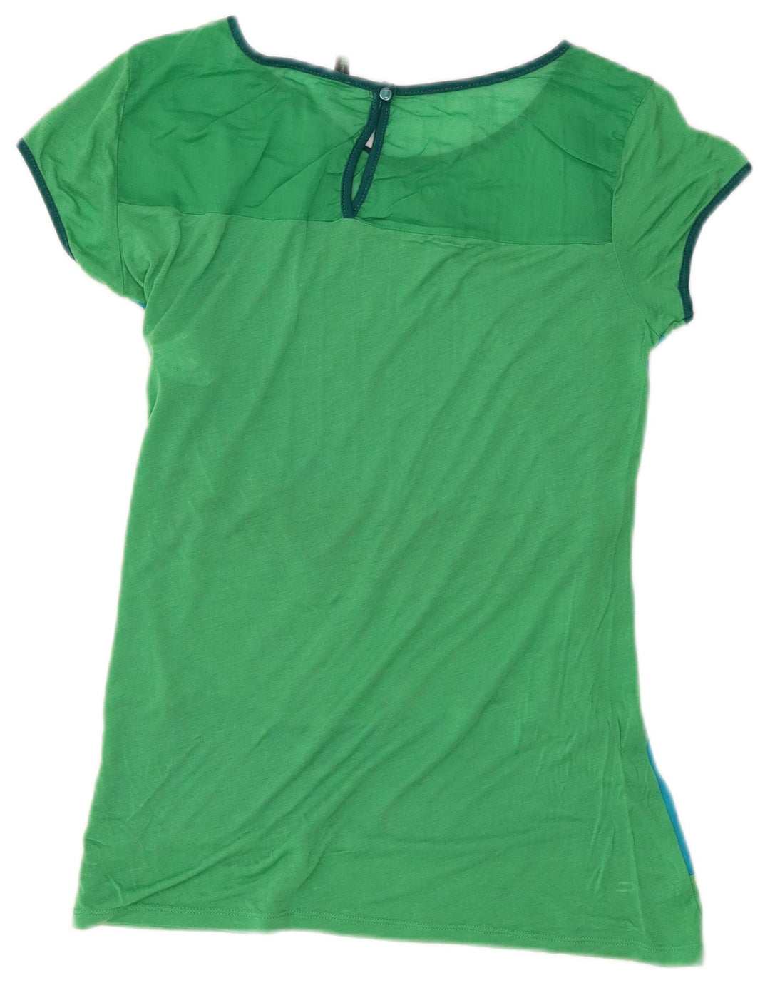 T-shirt da donna BENETTON UK 12 Lyocell color block verde medio