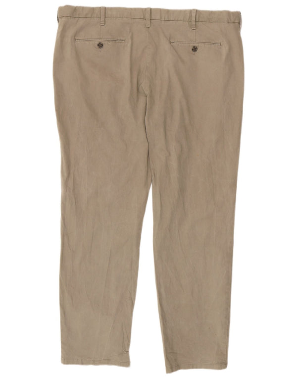 Pantaloni chino regolari dritti da uomo Marks & Spencer W42 L31 cotone beige