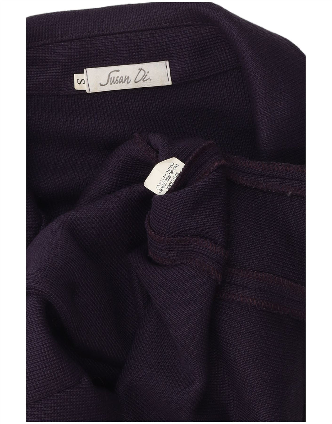 Giacca blazer vintage da donna in maglia a 2 bottoni UK 10 piccolo poliestere viola