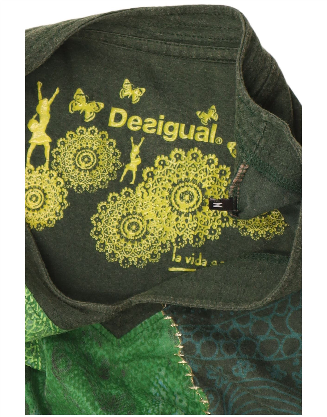 Desigual Maglietta grafica da donna Top UK 12 Verde medio