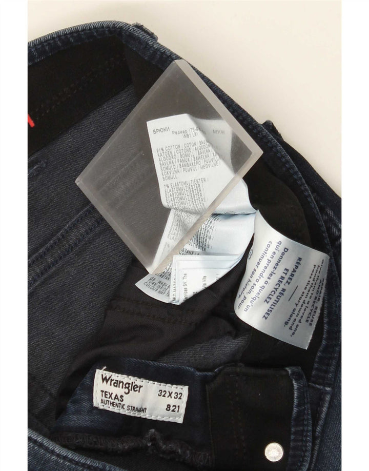 Jeans dritti da uomo Wrangler Texas W32 L32 cotone blu navy