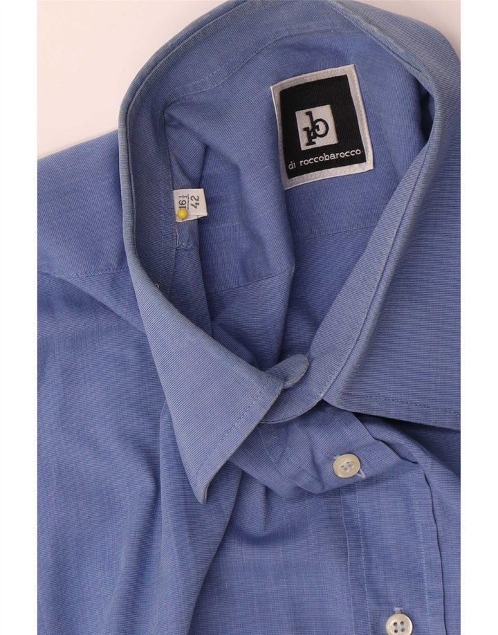 Camicia da uomo Roccobarocco taglia 42 16 1/2 grande cotone blu
