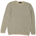 Maglione maglione girocollo da uomo Zara in cotone a righe verde medio