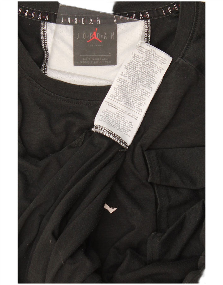 T-shirt grafica Jordan Dri Fit da uomo, grande, in poliestere color block nero