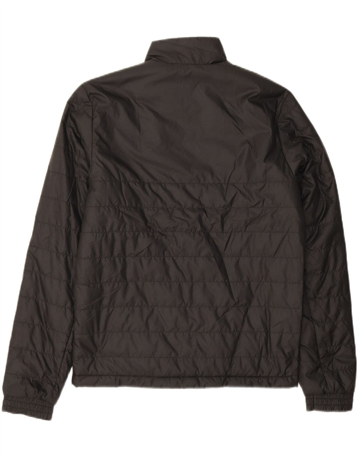 ADIDAS Mens Graphic Padded Jacket UK 36 Small Black Polyester Vintage Adidas and Second-Hand Adidas from Messina Hembry 