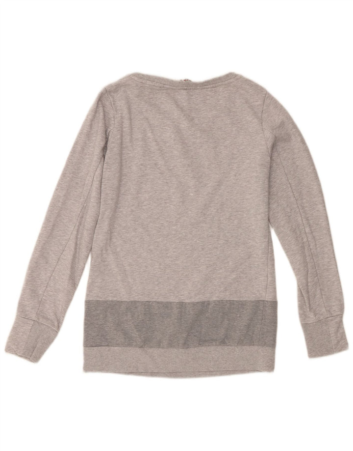 Felpa con grafica Kappa da donna, maglione UK 14, grande, cotone grigio