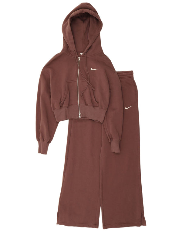 Tuta intera con cappuccio da donna Nike UK 14 cotone marrone medio