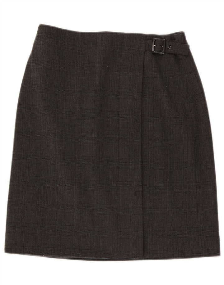 Gonna a portafoglio da donna Armani US 6 Media W28 Poliestere a quadri grigio