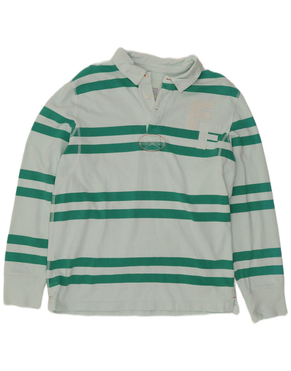 Polo da rugby a maniche lunghe con grafica da uomo Fat Face, a righe verdi grandi