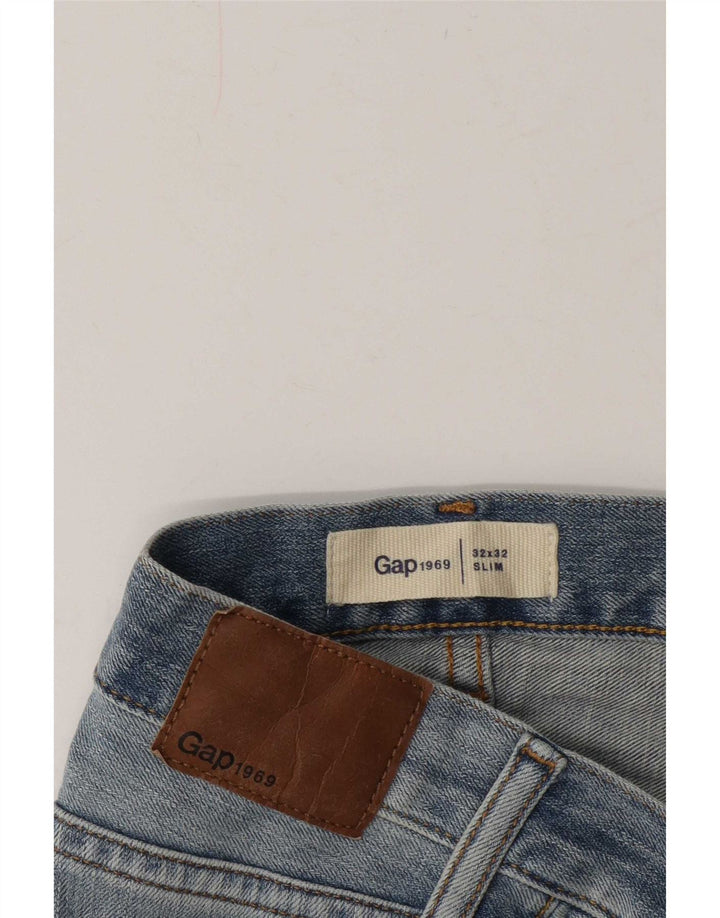 Jeans slim invecchiati da uomo Gap W32 L32 Blu