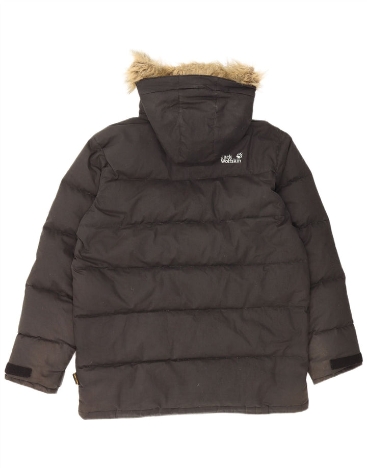 Giacca imbottita con cappuccio da uomo Jack Wolfskin UK 36/38 poliestere nero medio