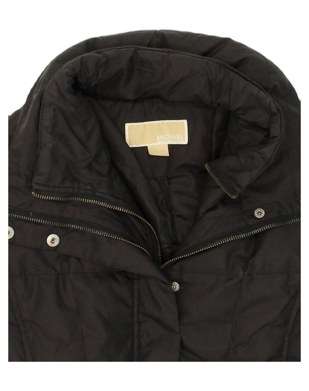 MICHAEL KORS Womens Padded Coat UK 10 Small Black Nylon | Vintage Michael Kors | Thrift | Second-Hand Michael Kors | Used Clothing | Messina Hembry 