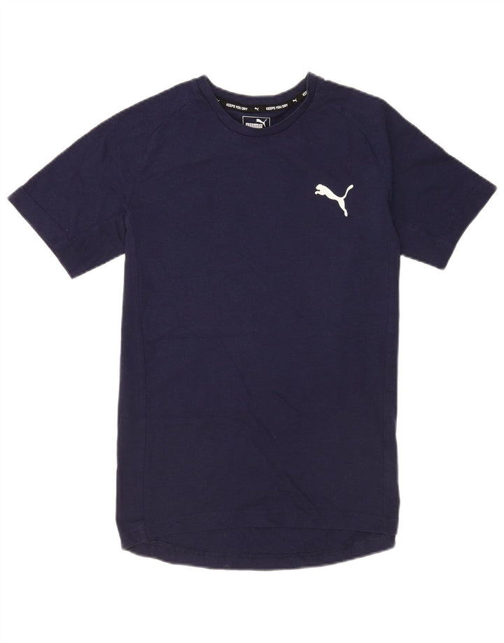 T-shirt da uomo Puma Top in cotone blu navy medio