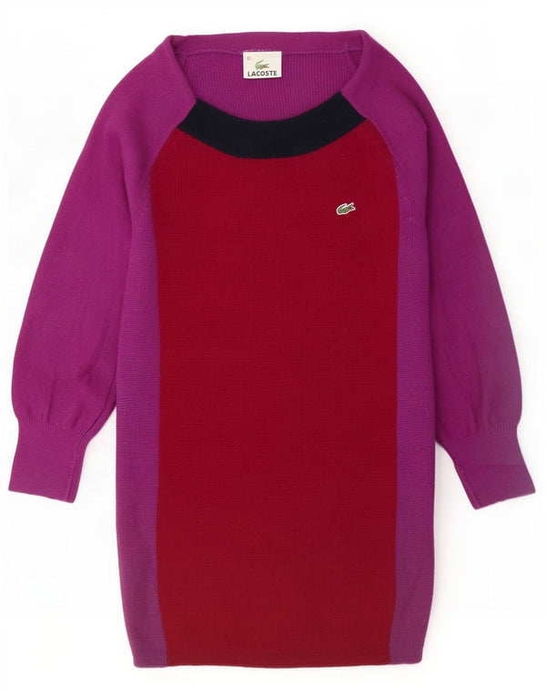 Maglione maglione da donna con scollo a barca Lacoste taglia 40 color block viola medio