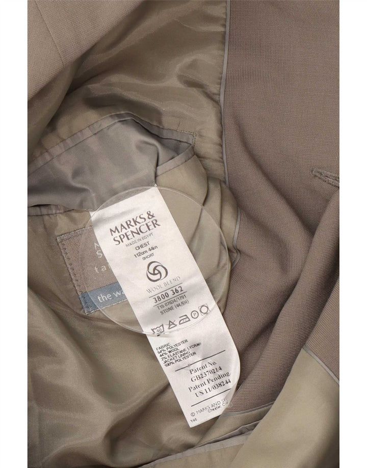 Marks & Spencer Giacca blazer a 3 bottoni da uomo UK 44 XL Poliestere beige