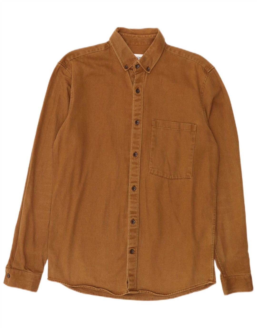 Camicia in denim da uomo Zara piccola in cotone beige
