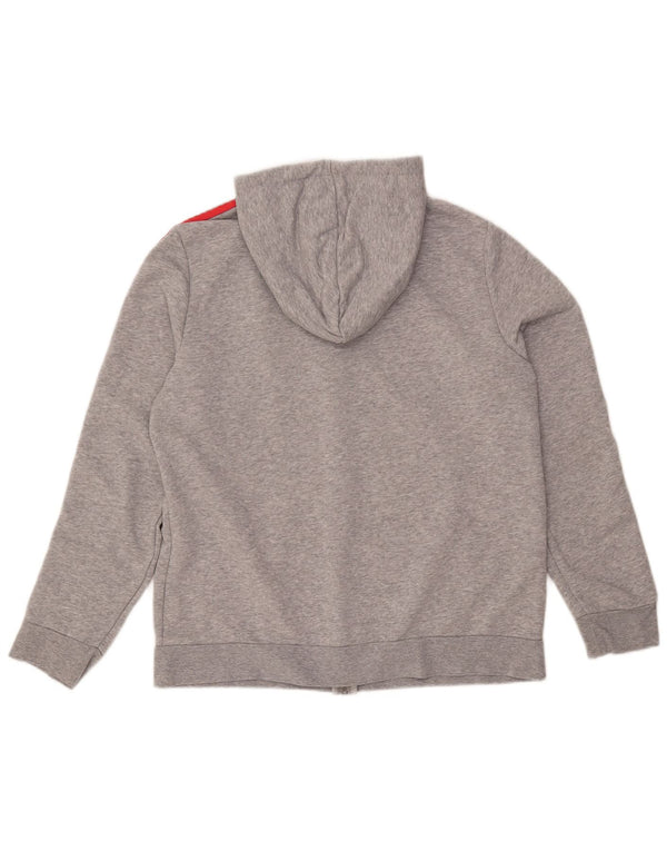 Maglione con cappuccio e zip da donna ADIDAS UK 20/22 XL Cotone screziato grigio