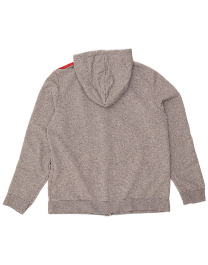 Maglione con cappuccio e zip da donna ADIDAS UK 20/22 XL Cotone screziato grigio