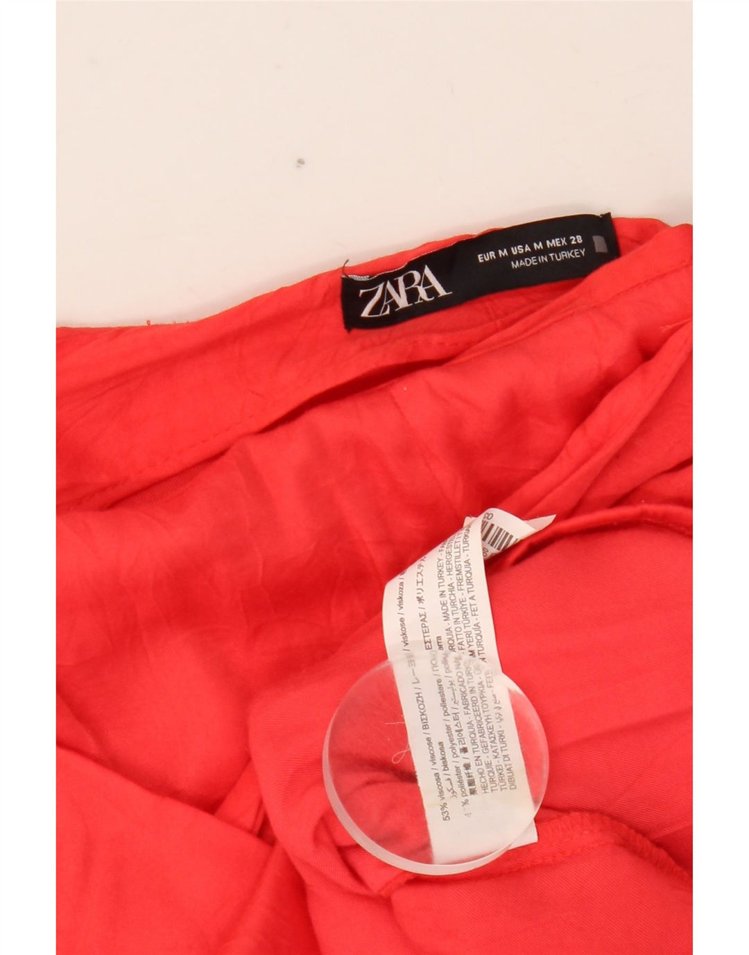 Minigonna asimmetrica da donna Zara media W28 rossa in viscosa