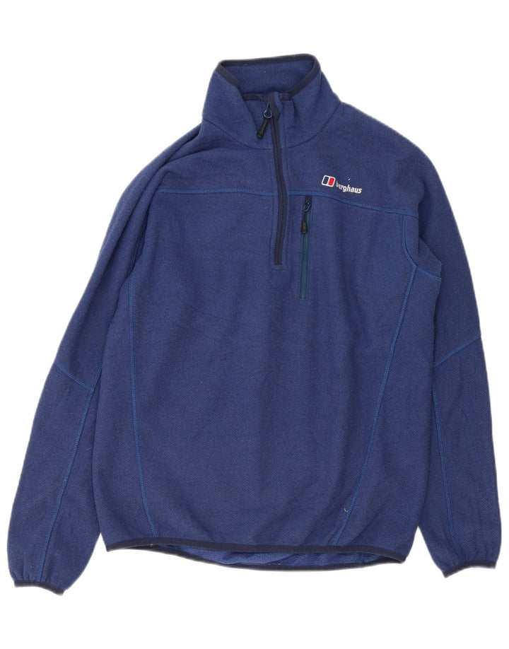 Berghaus Felpa da uomo con collo con zip, maglione piccolo, blu navy, in poliestere