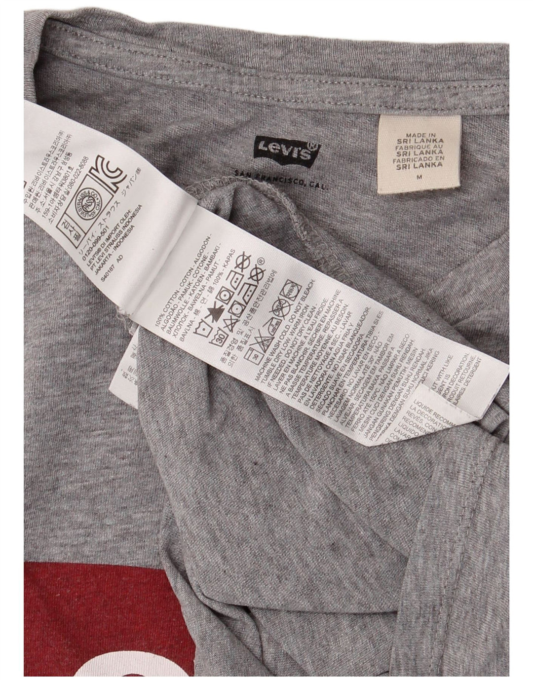 T-shirt grafica da uomo LEVI'S Top in cotone screziato grigio medio