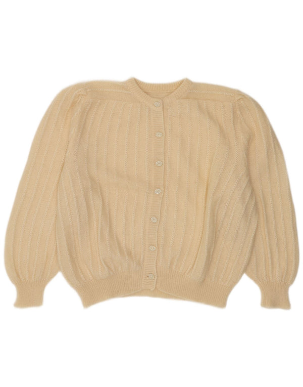 Maglione cardigan da donna vintage UK 18 XL Beige