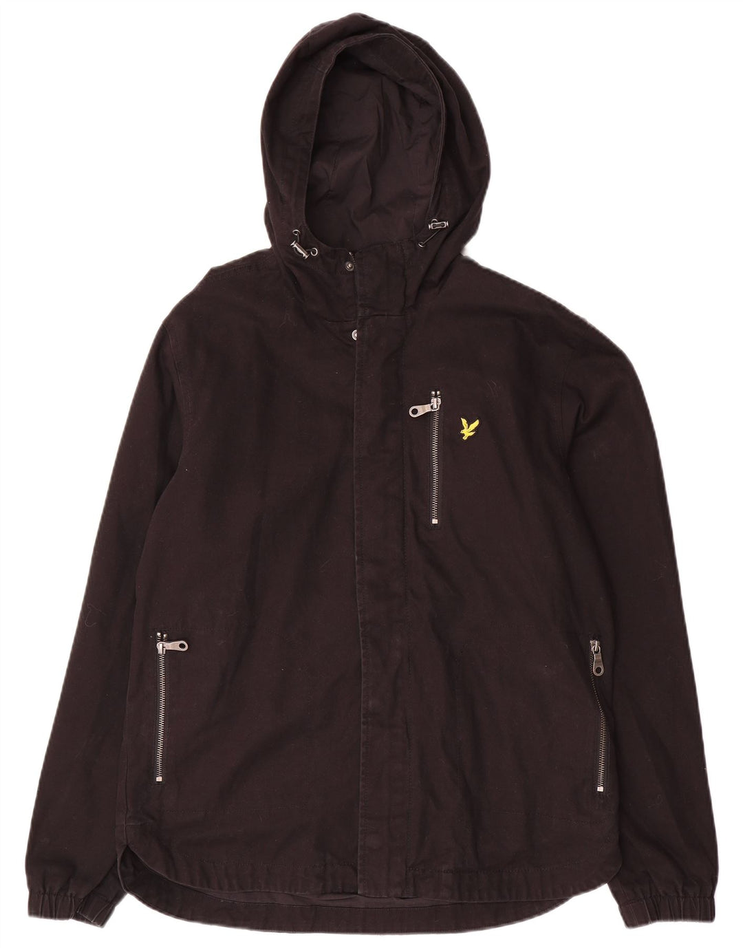 Bomber con cappuccio da uomo Lyle & Scott UK 38 cotone nero medio