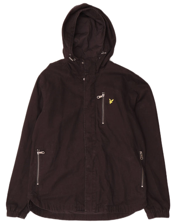 Bomber con cappuccio da uomo Lyle & Scott UK 38 cotone nero medio