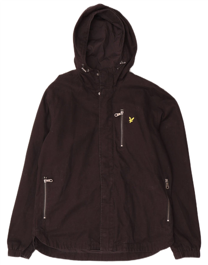 Bomber con cappuccio da uomo Lyle & Scott UK 38 cotone nero medio