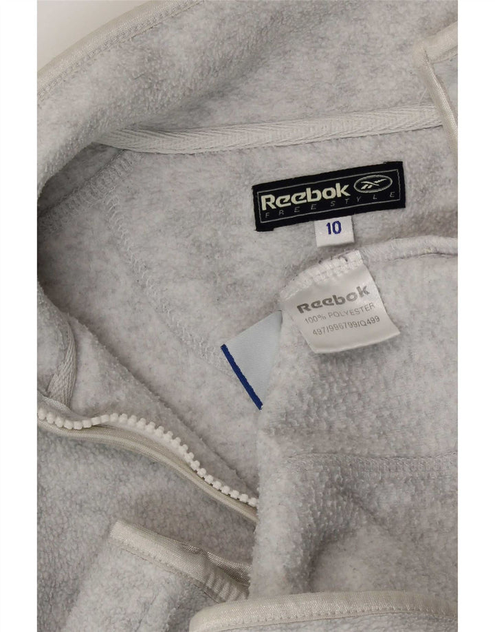 Giacca in pile Reebok da donna UK 10 Small Poliestere chiazzato grigio