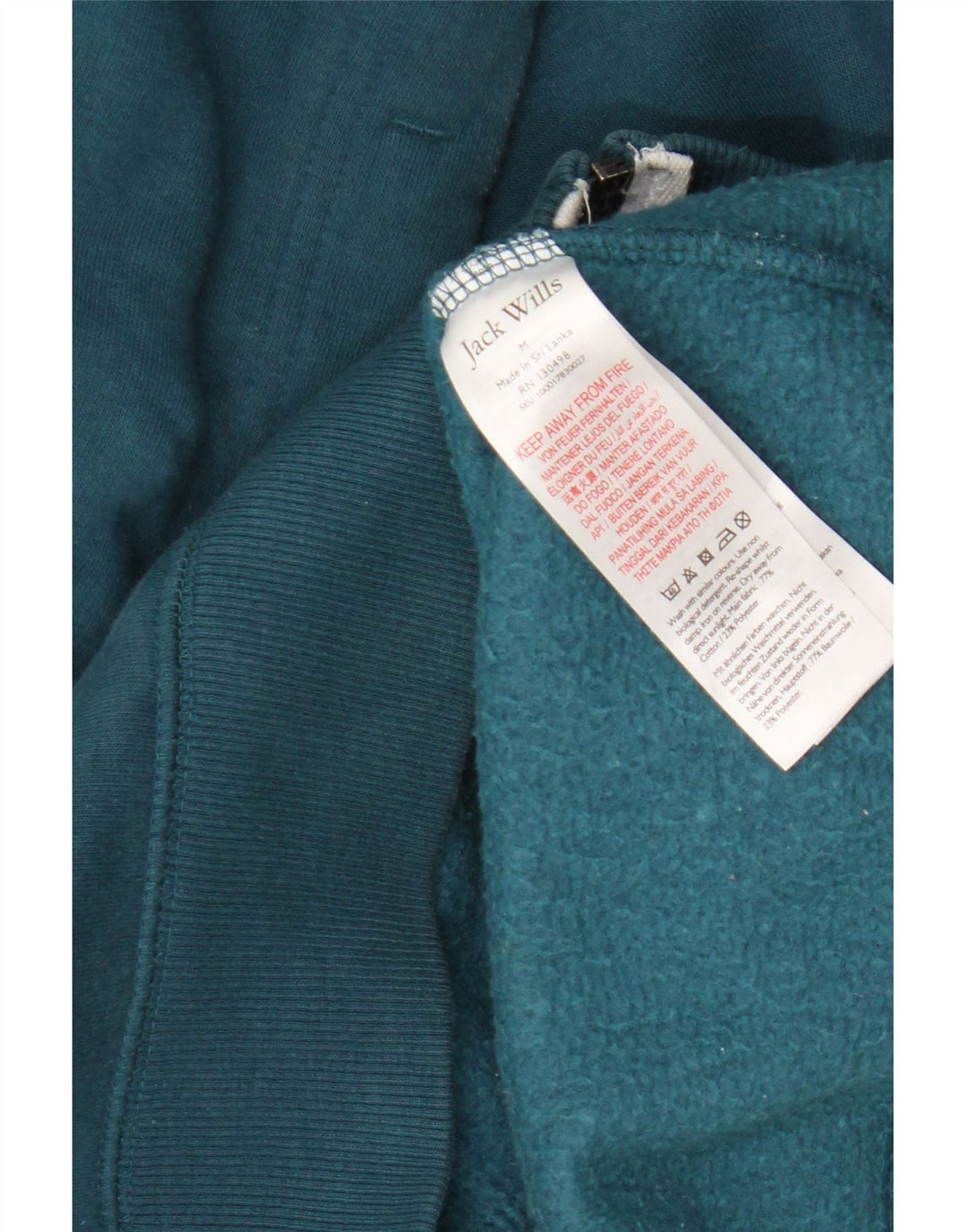 Maglione con cappuccio e zip da uomo Jack Wills in cotone turchese medio