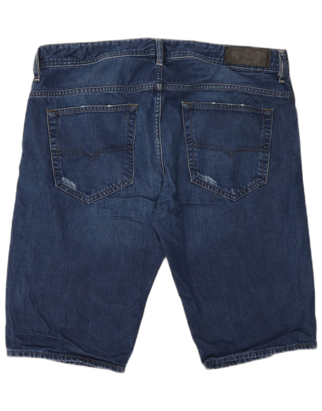 Pantaloncini di jeans invecchiati da donna Diesel W34 grandi cotone blu