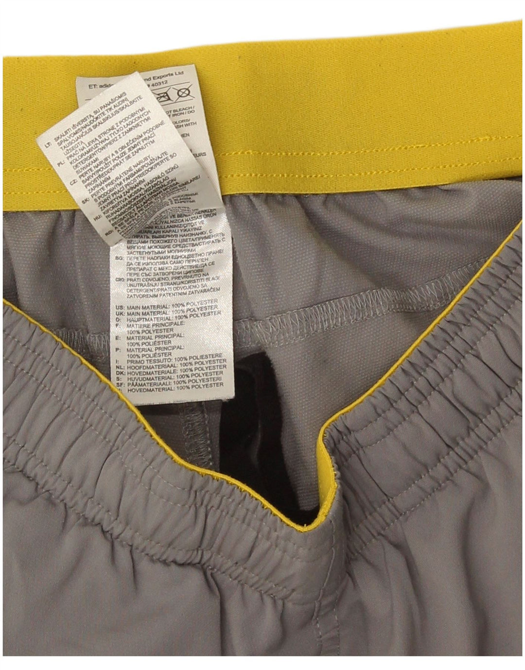 Pantaloncini sportivi Adidas da uomo piccoli in poliestere color block grigio