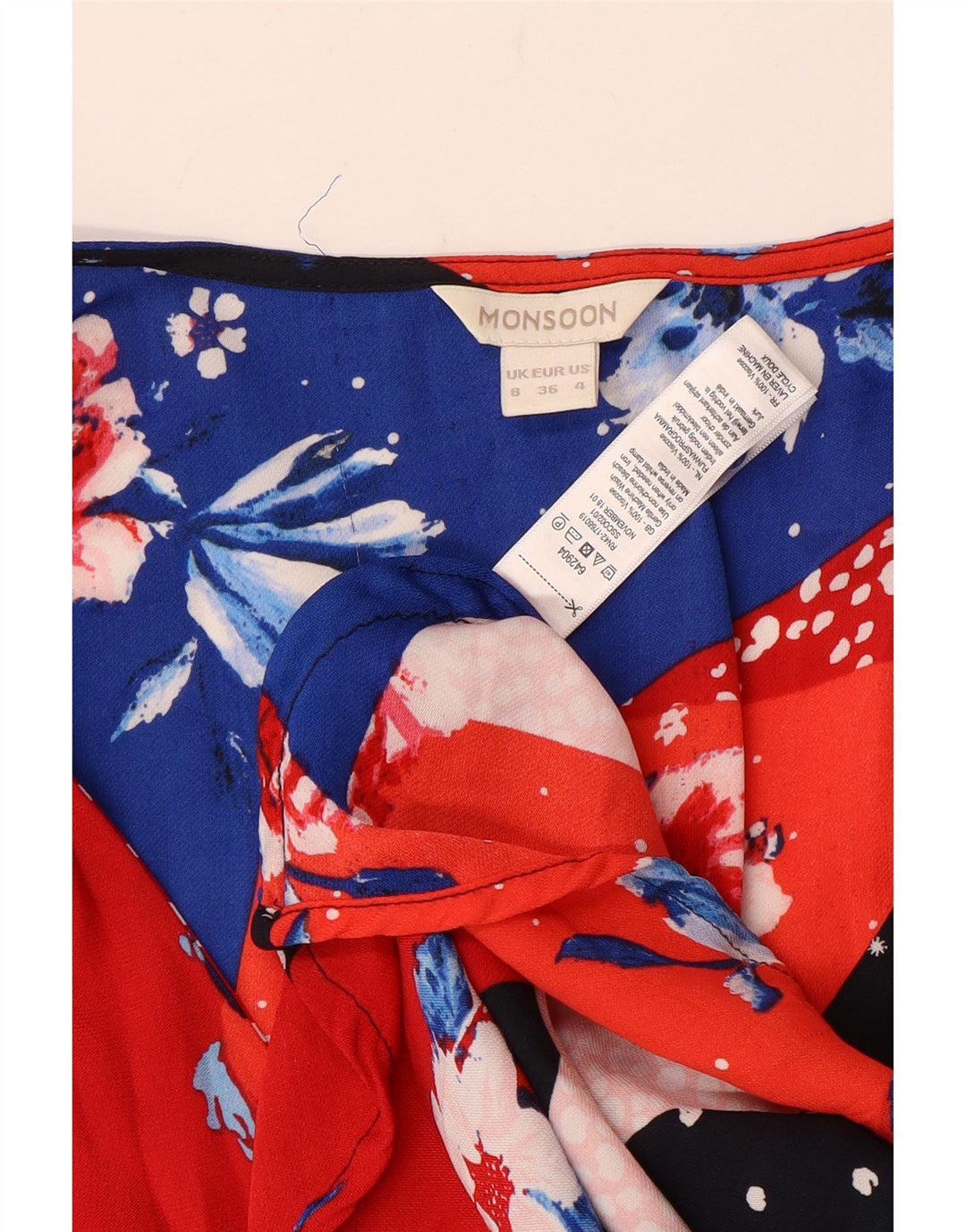 Abito lungo da donna Monsoon UK 8 Piccolo patchwork in viscosa multicolore