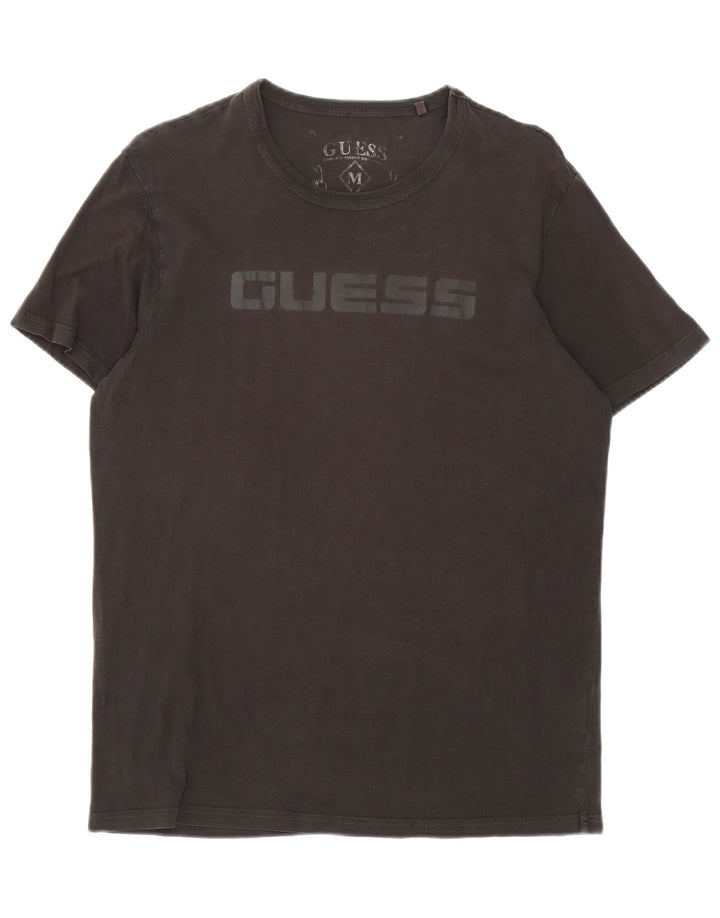 Guess T-shirt grafica da uomo Top in cotone nero medio