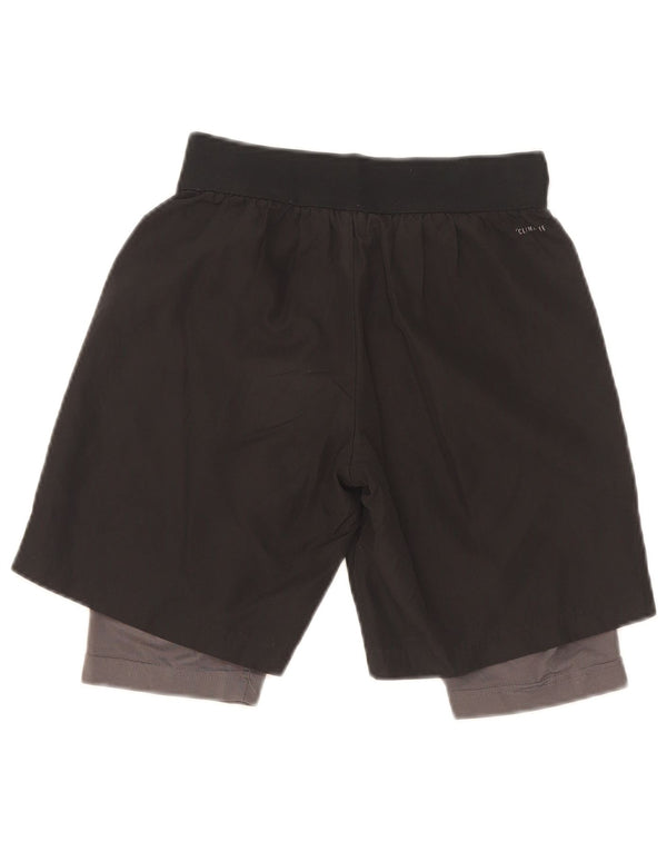 Pantaloncini sportivi Adidas Climalite da ragazzo 9-10 anni piccoli in poliestere nero