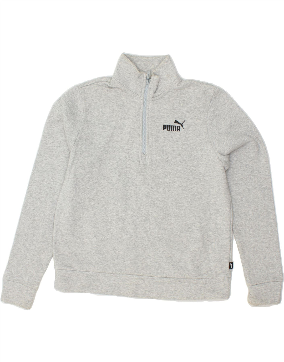 PUMA Womens Zip Neck Sweatshirt Jumper UK 14 Medium Grey Cotton Vintage Puma and Second-Hand Puma from Messina Hembry 